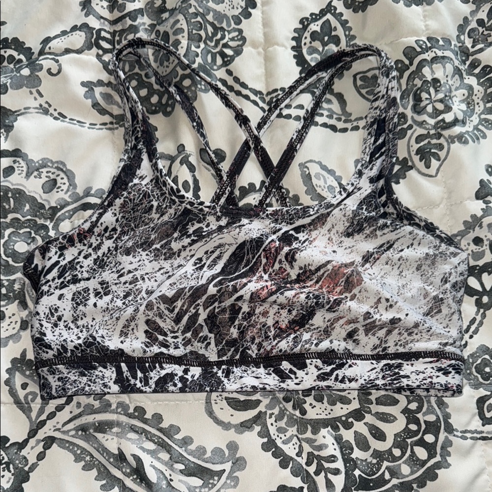 Women's Black and White Sports Bra